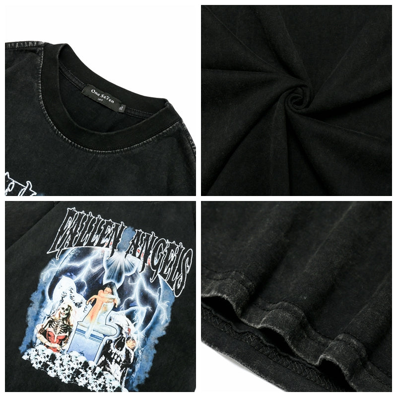 Lightning Skull Hip Hop Streetwear T-Shirt