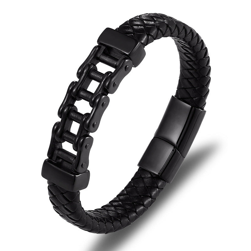 Men's Leather Braided Bracelet