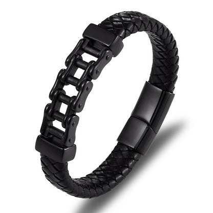 Men's Leather Braided Bracelet