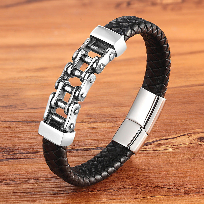 Men's Leather Braided Bracelet