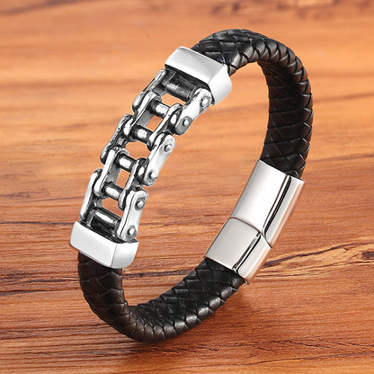 Men's Leather Braided Bracelet