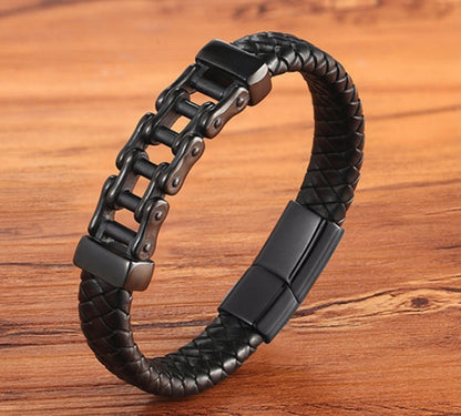 Men's Leather Braided Bracelet