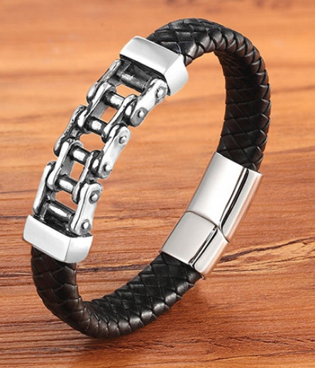 Men's Leather Braided Bracelet