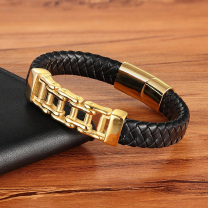Men's Leather Braided Bracelet