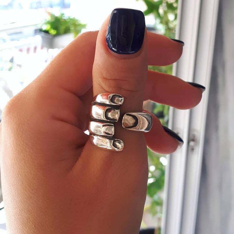 Gothic Carved Hand Ring