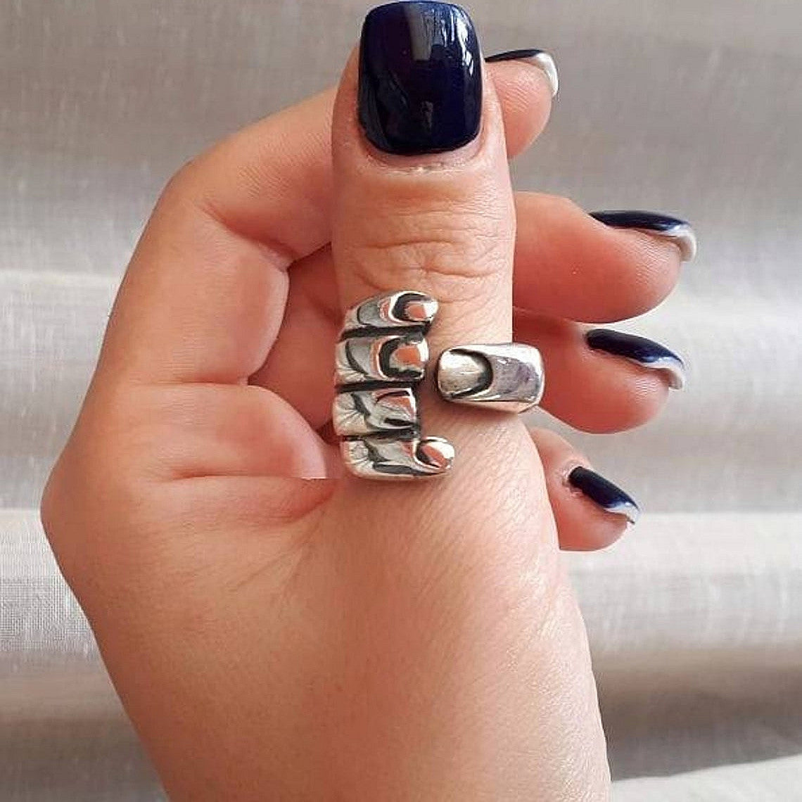 Gothic Carved Hand Ring