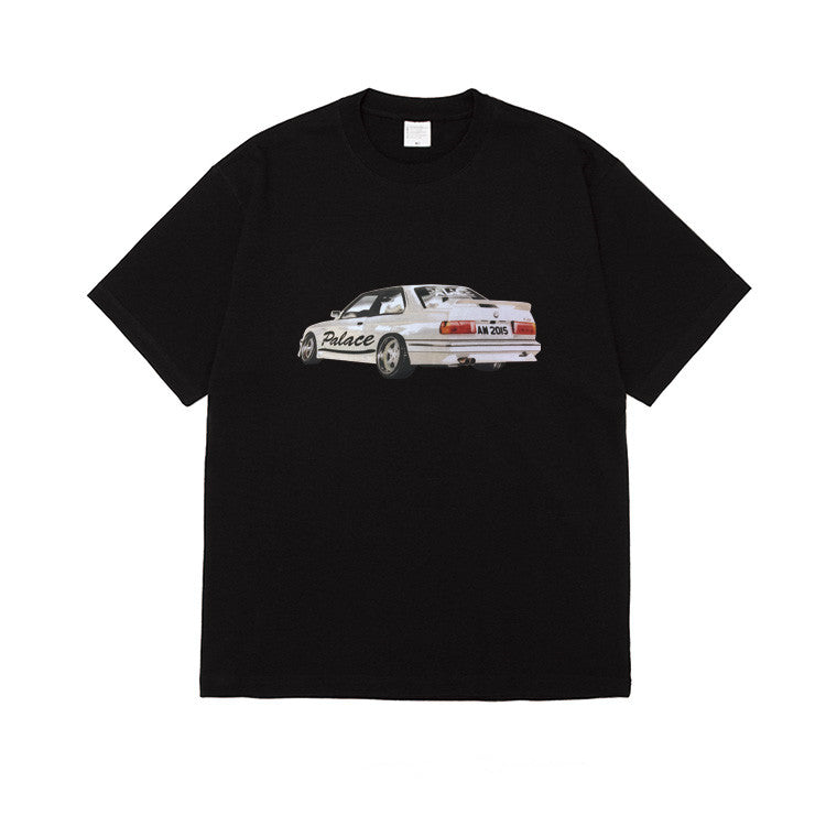 Car Print Short-Sleeved T-Shirt