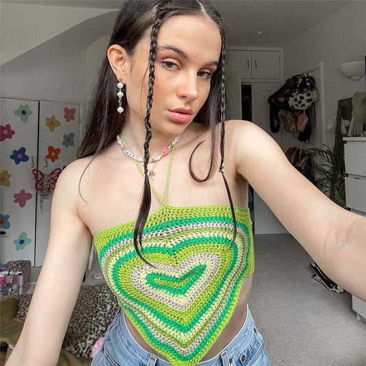 Patchwork Crop Top For Women