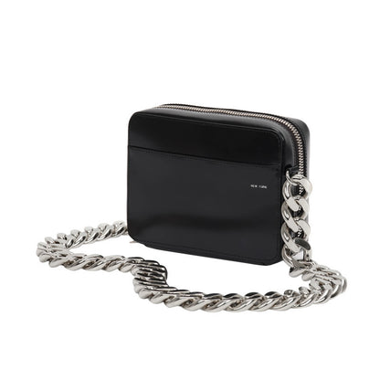 Black Thick Metal Chain Shoulder Messenger  Bag