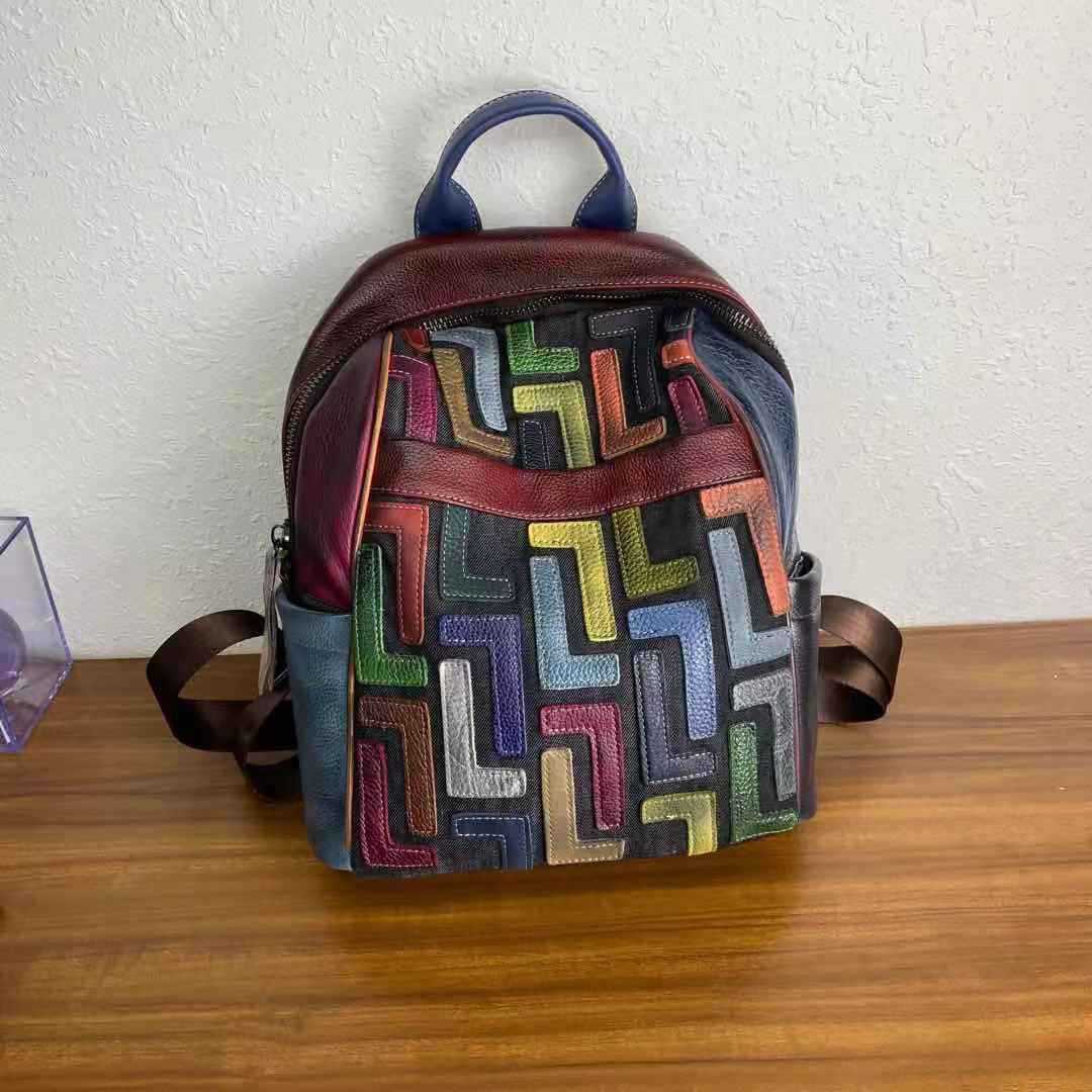 Classic Leather Colourful backpack