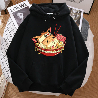 Japanese Ramen Samurai Cat Hoodie