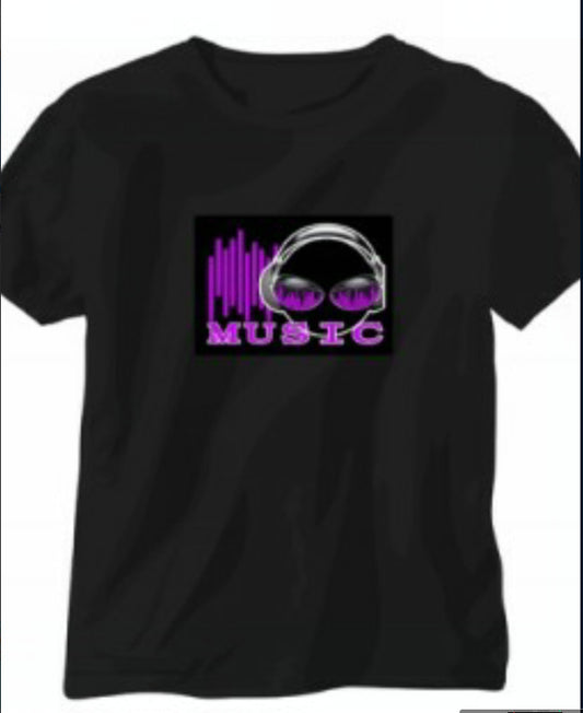 Battery Glowing Music T-shirt