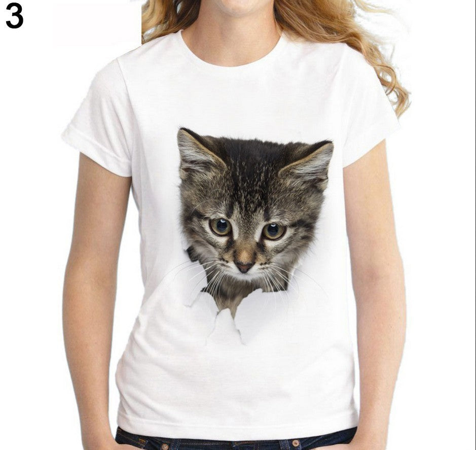 Cat-Print T-Shirt