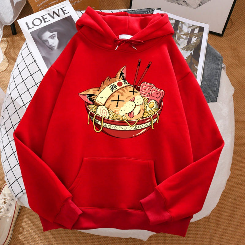 Japanese Ramen Samurai Cat Hoodie