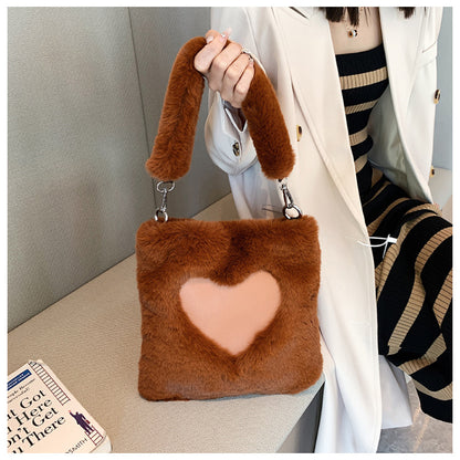 Love Winter Plush Shoulder Bags