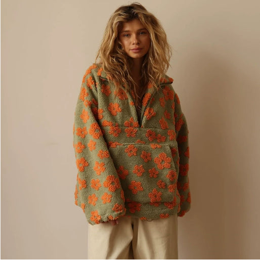 Winter Flowers Lambskin Sweatshirt