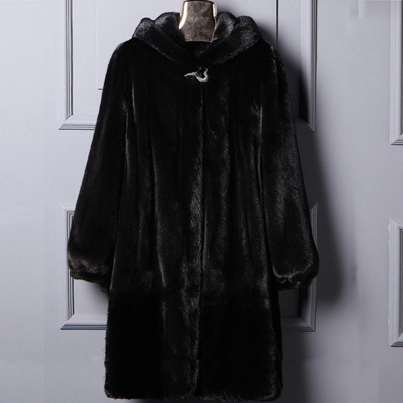 Fur Hooded Casual Coat