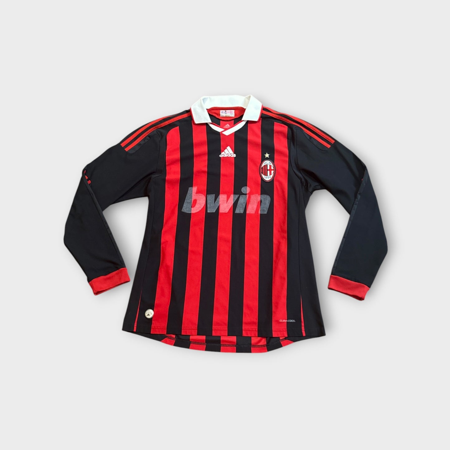 AC Milan 2008/2009 Home Long Sleeve Football Shirt Adidas Men’s Size L