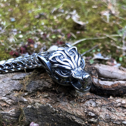 Viking Wolf Head Titanium Steel Bracelet