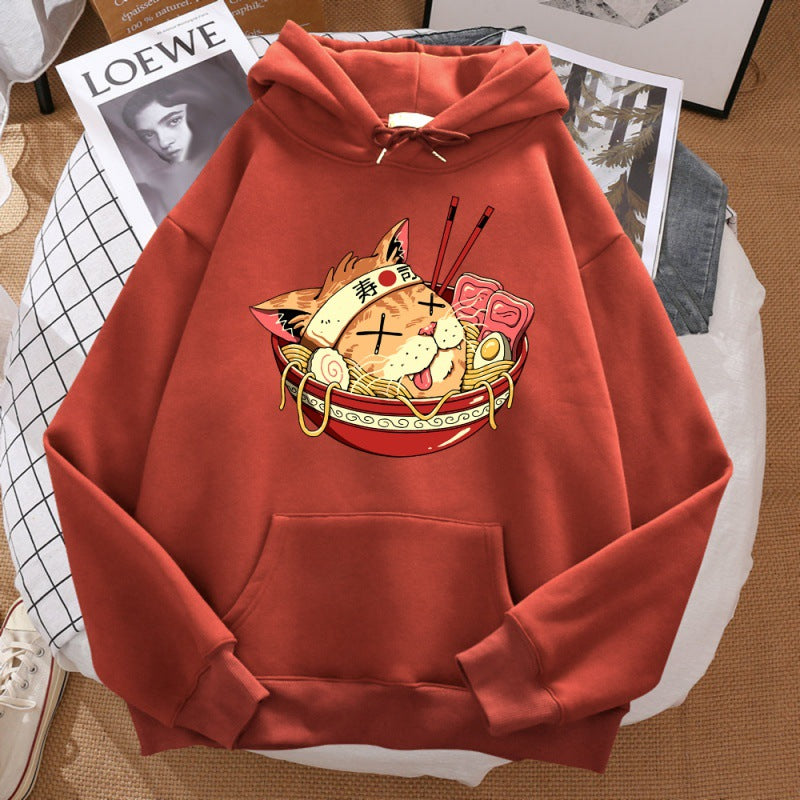 Japanese Ramen Samurai Cat Hoodie