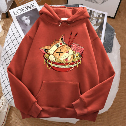 Japanese Ramen Samurai Cat Hoodie