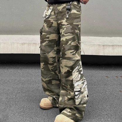Camouflage Retro Straight Casual Pants