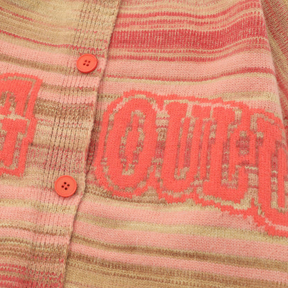 Striped Round Neck Cardigan