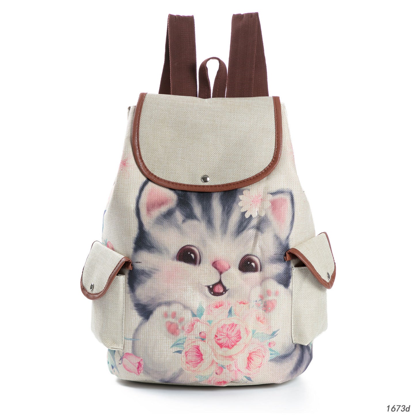 Retro Cute Cat Drawstring Backpack