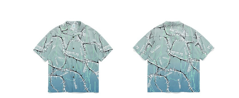 Hawaiian Digital printed men's streetwear shirt