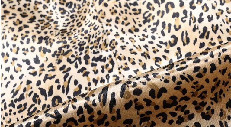 Leopard Print Mid-length Fur Coat