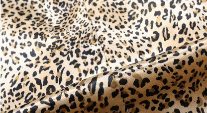 Leopard Print Mid-length Fur Coat