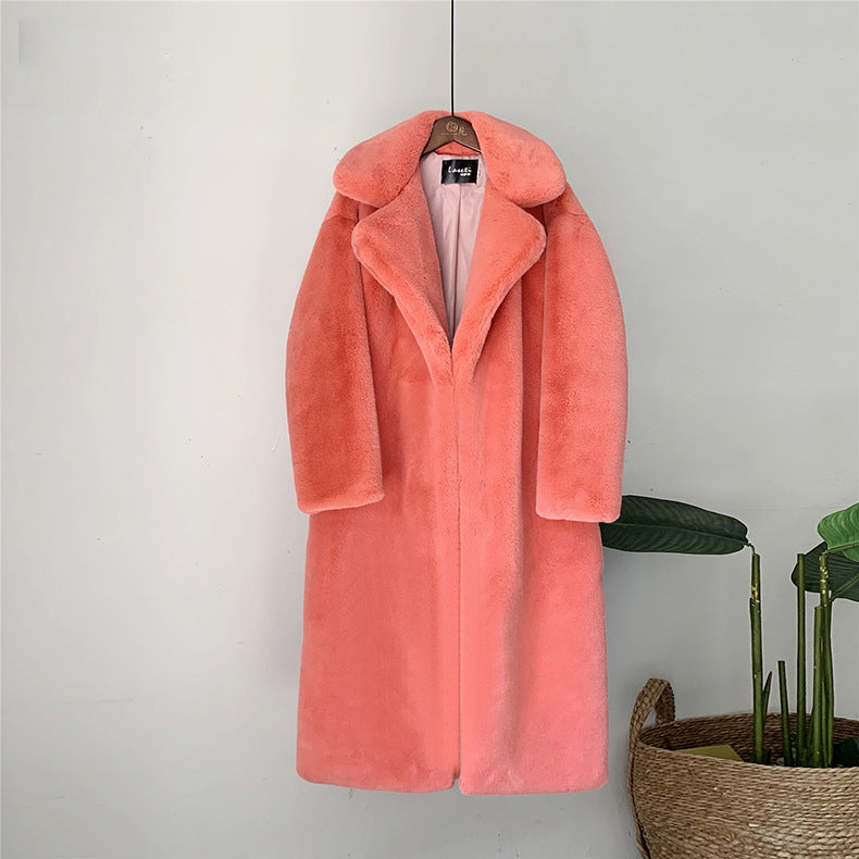 Thick long fur coat