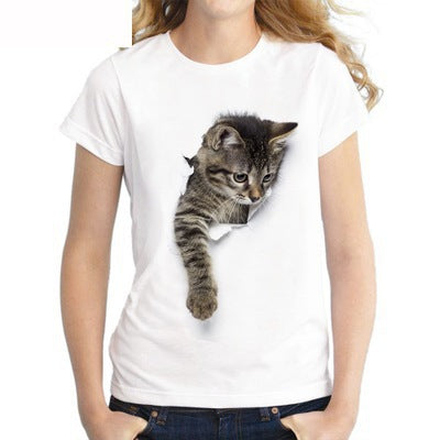 Cat-Print T-Shirt