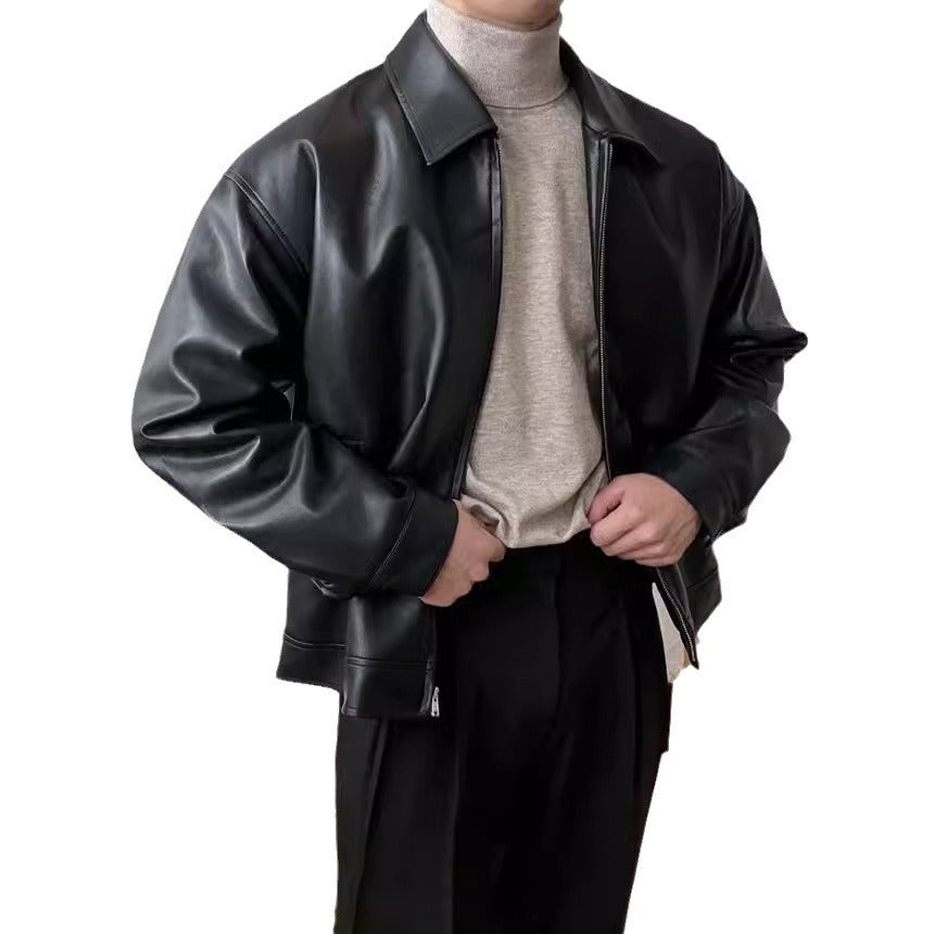 Leather Baseball Motorcycle Jacket