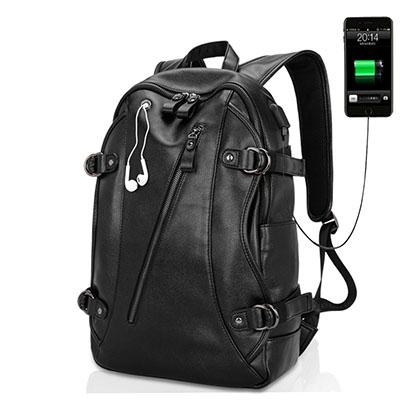 Leather Charging Backpack