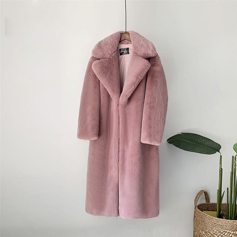 Thick long fur coat