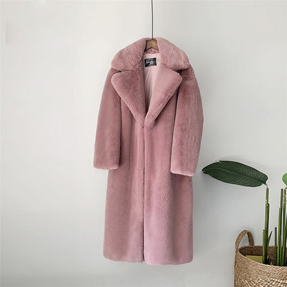 Thick long fur coat