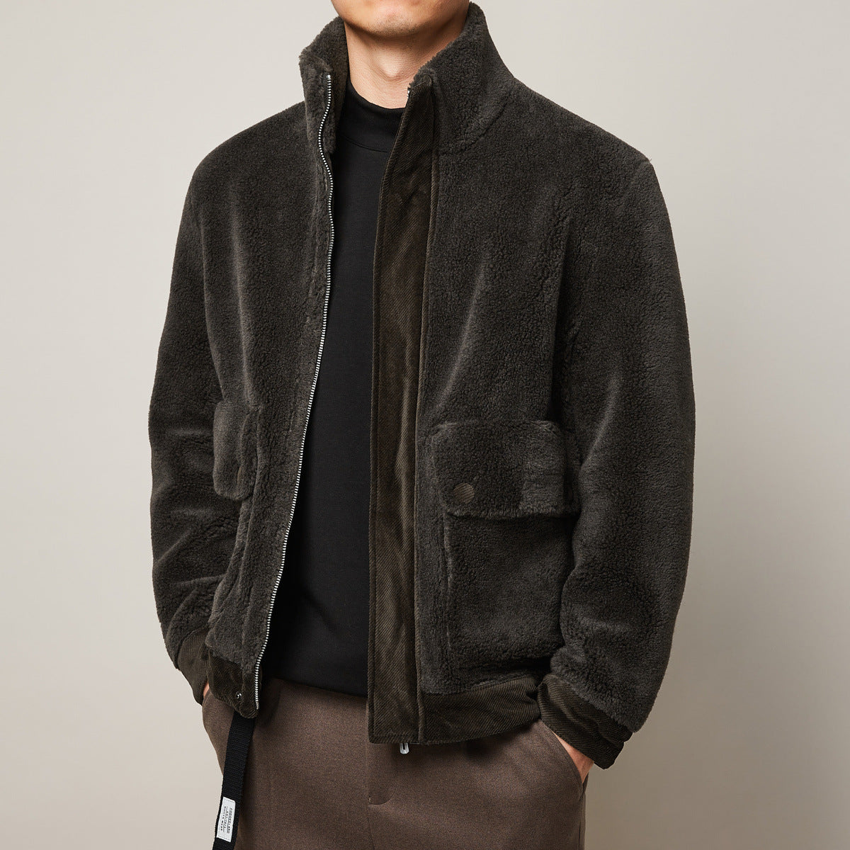 Men's Winter Faux Lamb Warm Thick Jacket