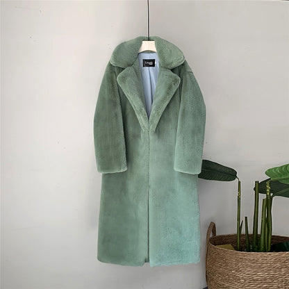 Thick long fur coat
