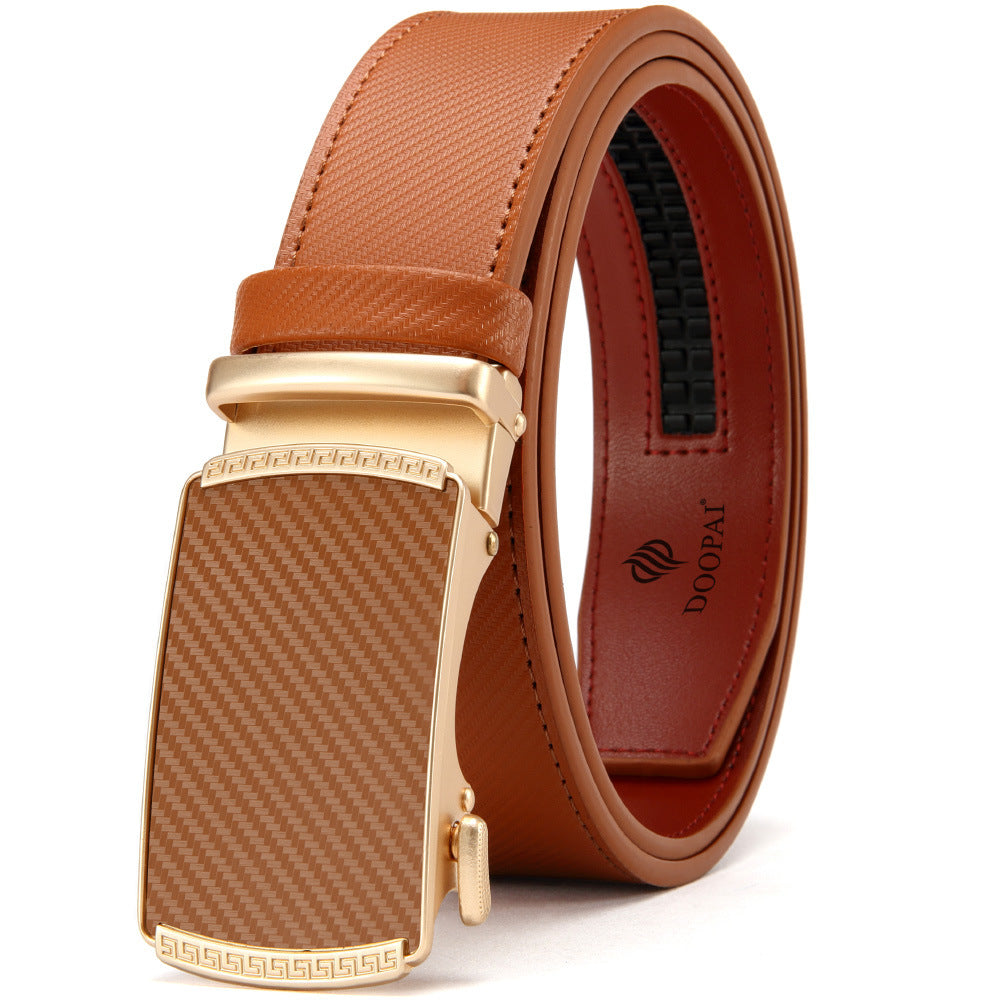 Alloy Automatic Buckle Leather Belt
