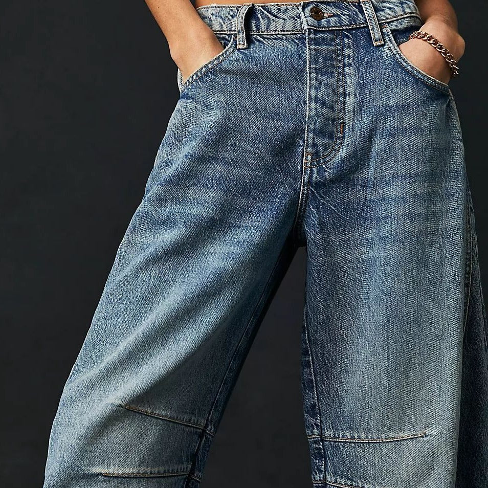 Mid-Rise Barrel Denims