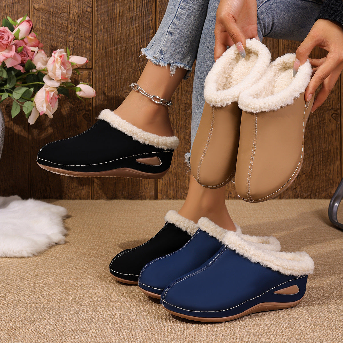 Plush Wedges Sandals
