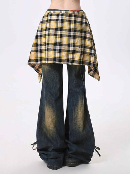 Skirt Swing Outside Casual Bootcut Pants