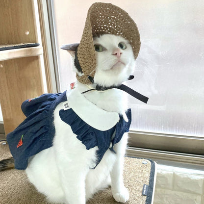 Pet Hat Lace Sun Protection