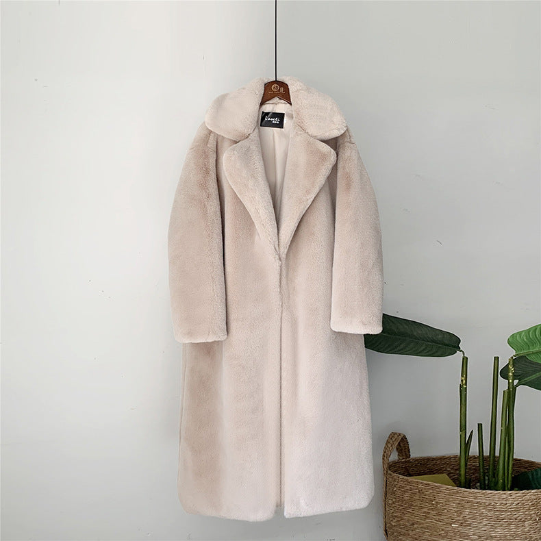 Thick long fur coat