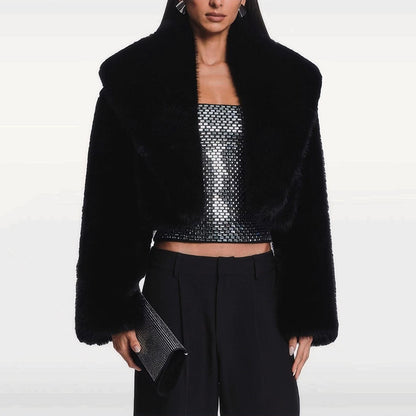 Women's Fur Long Sleeve Coat
