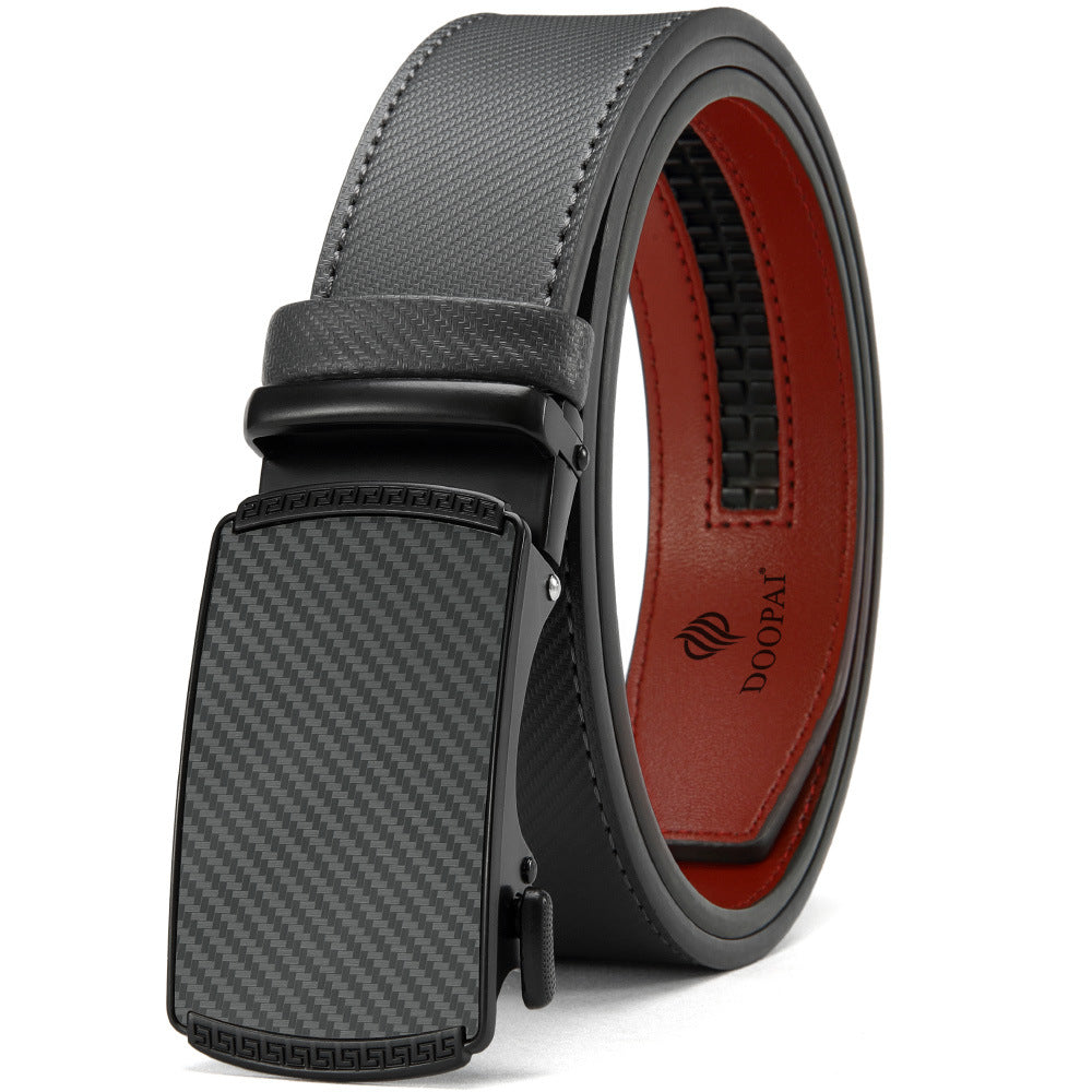Alloy Automatic Buckle Leather Belt