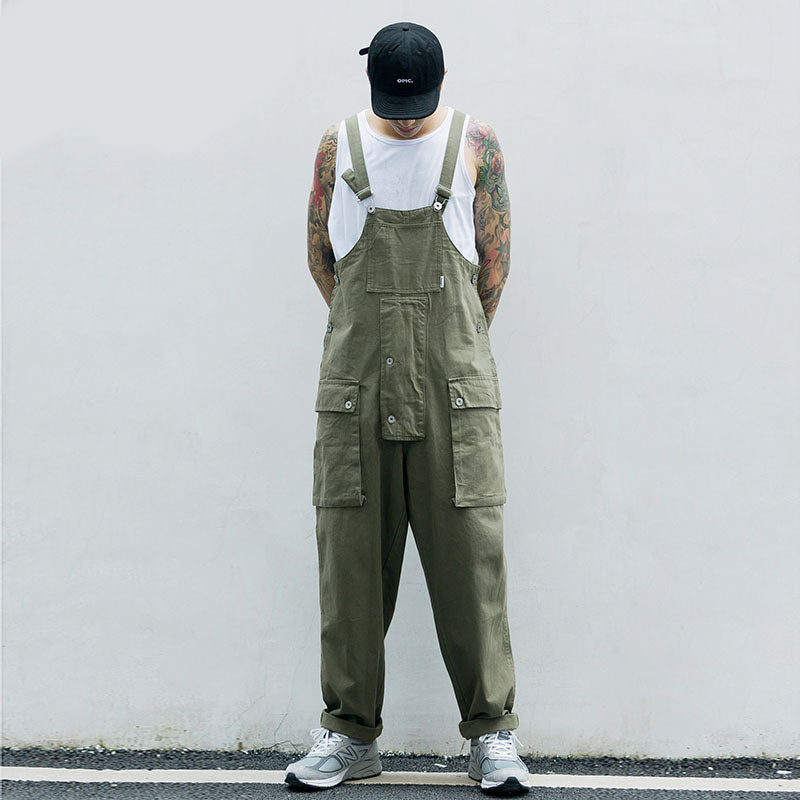 Retro wide-leg straight pants