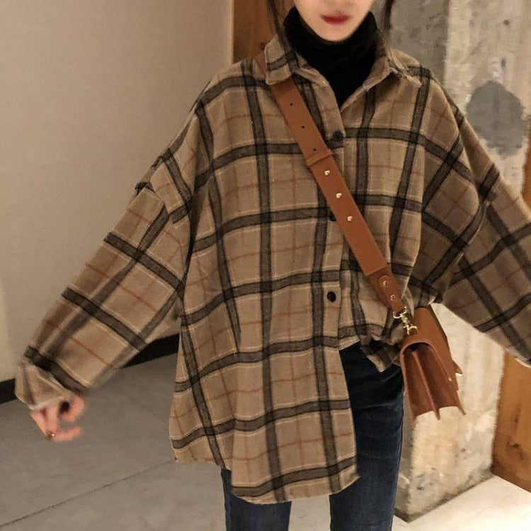 Lapel Long Sleeve Blouse