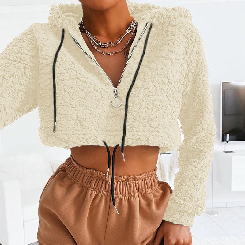 Teddy Sweatshirt Crop Top
